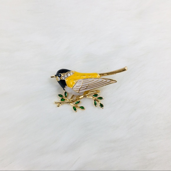 ‼️5 for $25 SALE‼️Bird Rhinestone Enamel Brooch - Picture 3 of 5